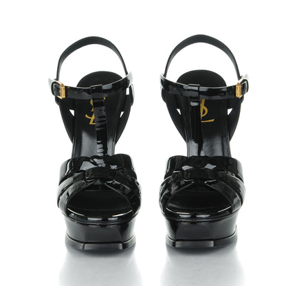 Saint Laurent Patent Tribute 105 Platform Sandals 36 Black 2 of 7
