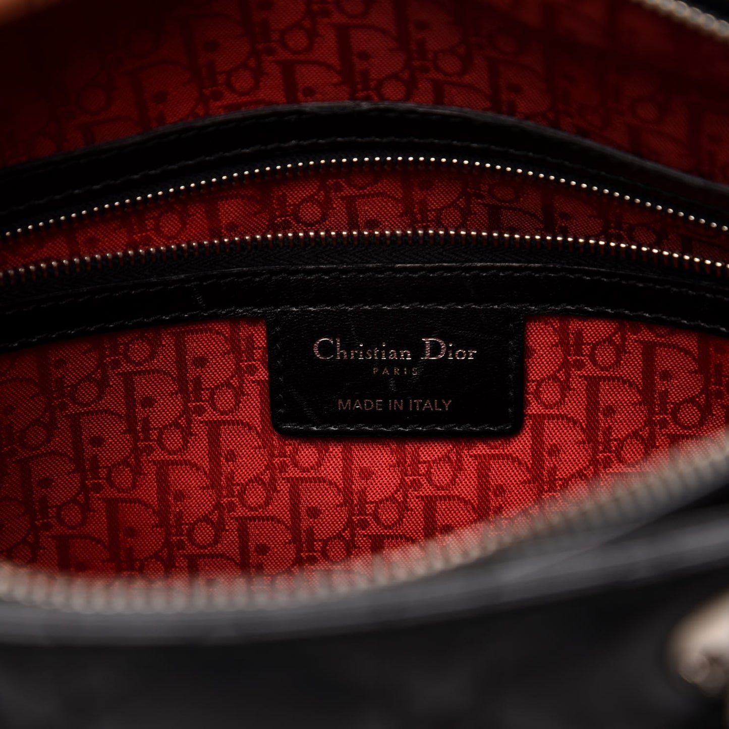 Lambskin Cannage Large Lady Dior Black