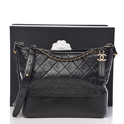 Chanel Aged Calfskin Quilted Medium Gabrielle Hobo Black 13 of 13