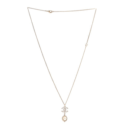 Chanel Crystal Pearl CC Lace Camellia Necklace  Gold 3 of 5