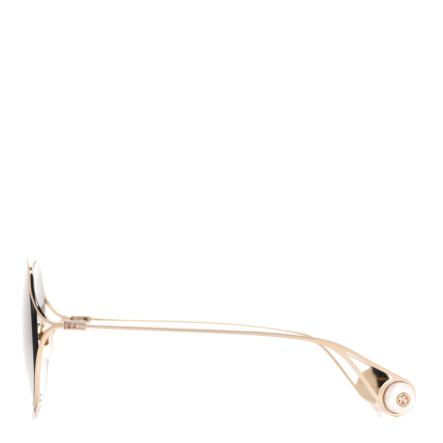 Gucci Round Pearl Tip Sunglasses GG0253SA Gold 3 of 6
