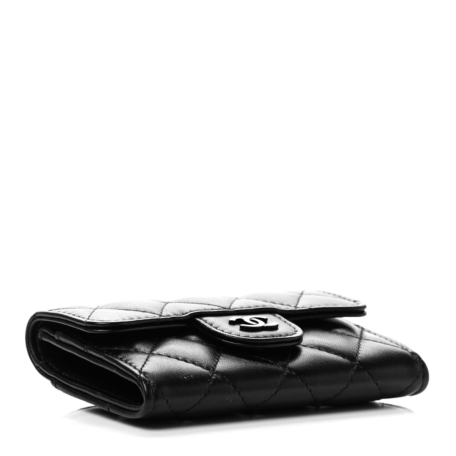 Chanel Lambskin Quilted Flap Card Holder Wallet So Black 4 of 7