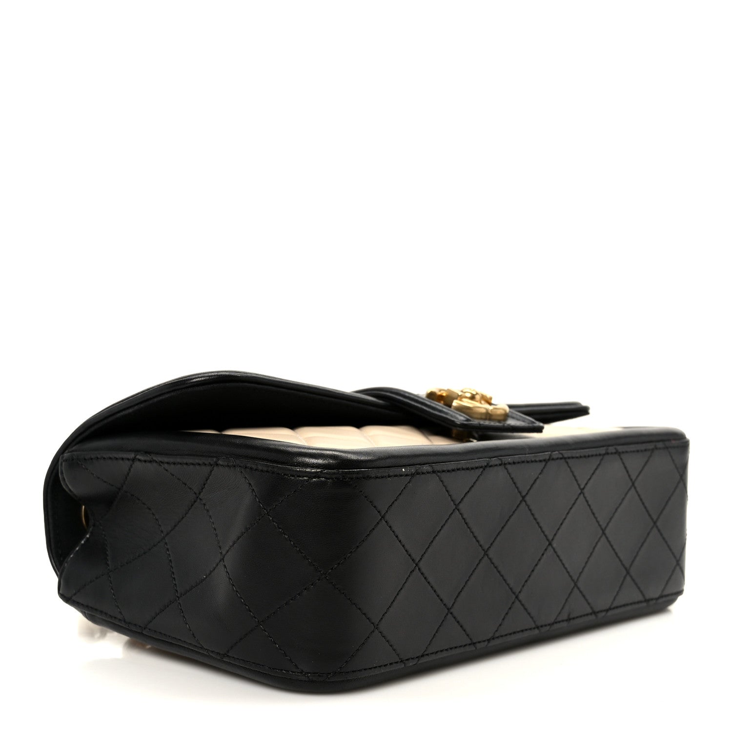 Chanel Lambskin Quilted Medium Elegant CC Flap Beige Black 4 of 11