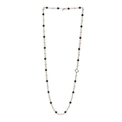 David Yurman Sterling Silver Black Onyx Pearl Bijoux Necklace 3 of 4