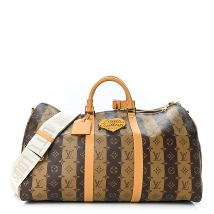Louis Vuitton X NIGO Reverse Monogram Stripe Keepall Bandouliere 50 Brown 1 of 10
