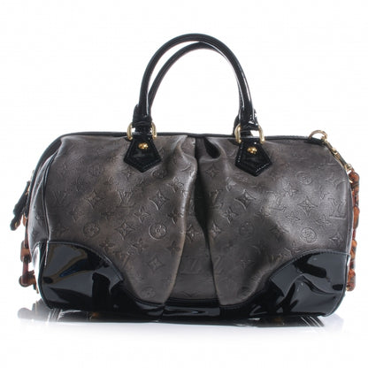 Louis Vuitton Cuir Patent Embossed Monogram Stephen Bag Grey 1 of 7