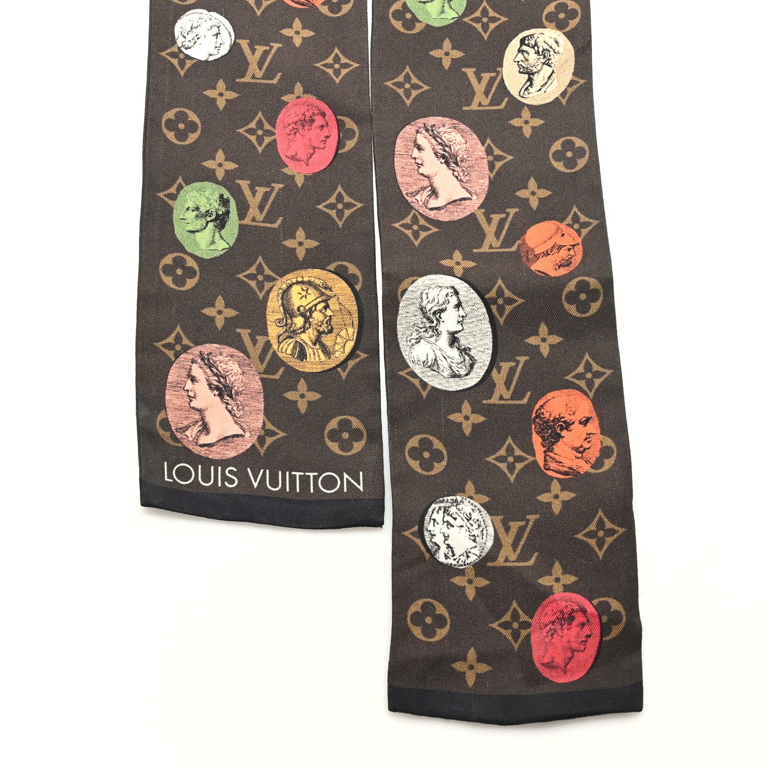Louis Vuitton x FORNASETTI Silk Monogram Cameo Bandeau Brown 2 of 3