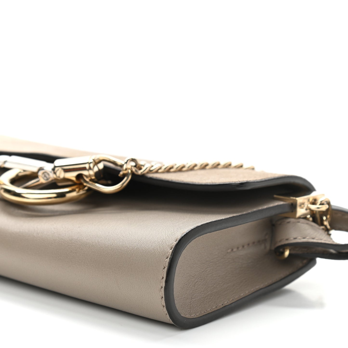 Suede Calfskin Mini Faye Shoulder Bag Motty Grey