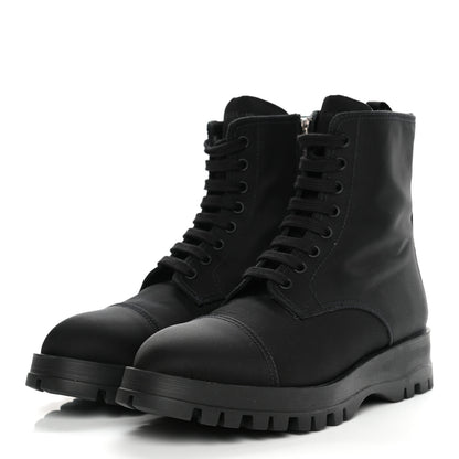 Prada Nylon Gabardine Captoe 30mm Combat Boots 36.5 Black 3 of 9
