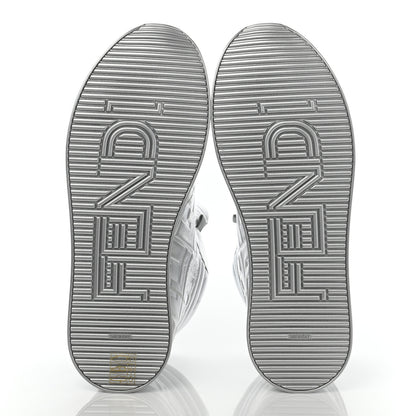 Fendi X NICKI MINAJ Metallic Nappa Macro FF Embossed Prints On High Top Sneakers 37 Silver 10 of 11