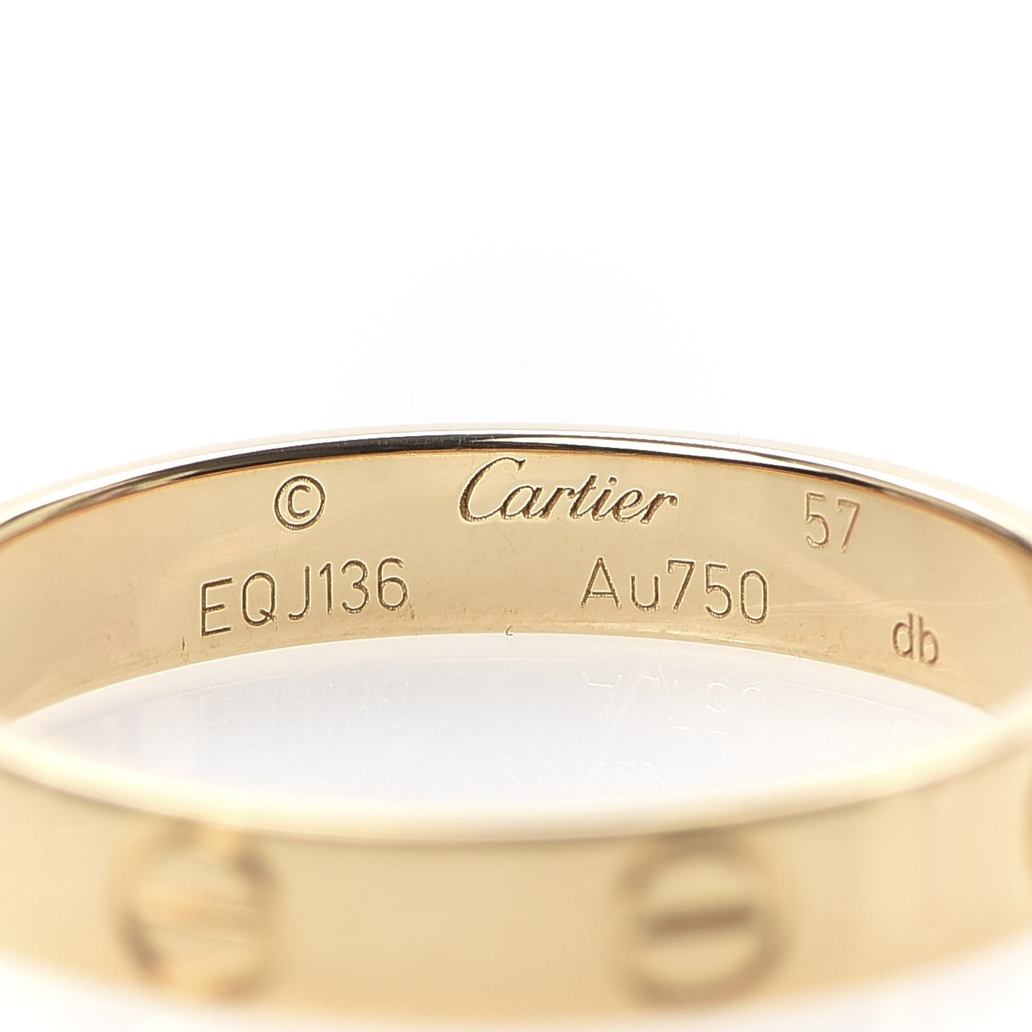 18K Yellow Gold 3.5mm LOVE Wedding Band Ring 57 8