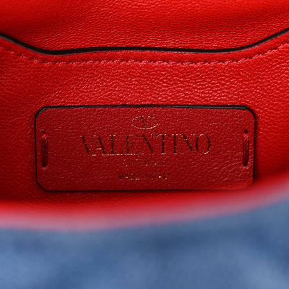 Valentino Garavani Denim Mini Candystud Top Handle Bag Blue Red 6 of 9