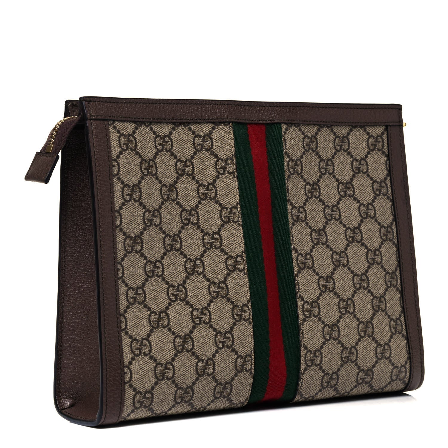 Gucci GG Supreme Monogram Web Ophidia Pouch Brown 3 of 9