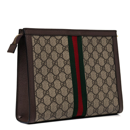 Gucci GG Supreme Monogram Web Ophidia Pouch Brown 3 of 9