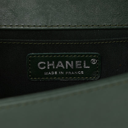 Chanel Calfskin Quilted Medium Boy Top Handle Flap Green 5 of 9