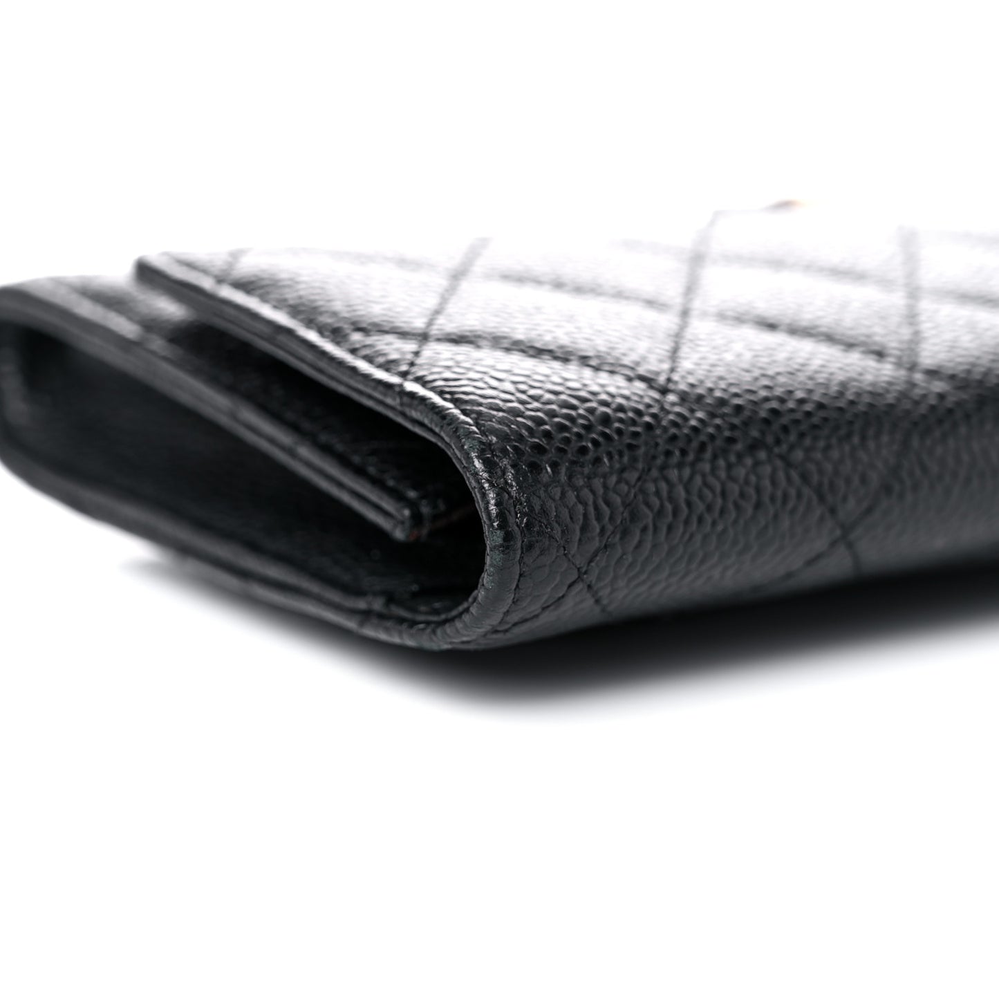 Caviar Quilted Travel Wallet Black