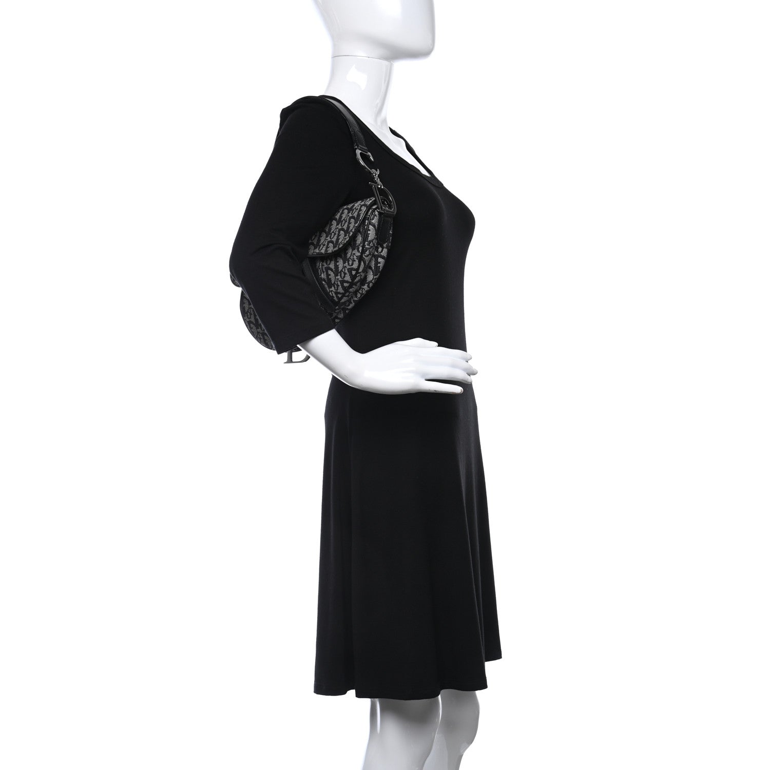 Christian Dior Monogram Saddle Bag Black 2 of 9