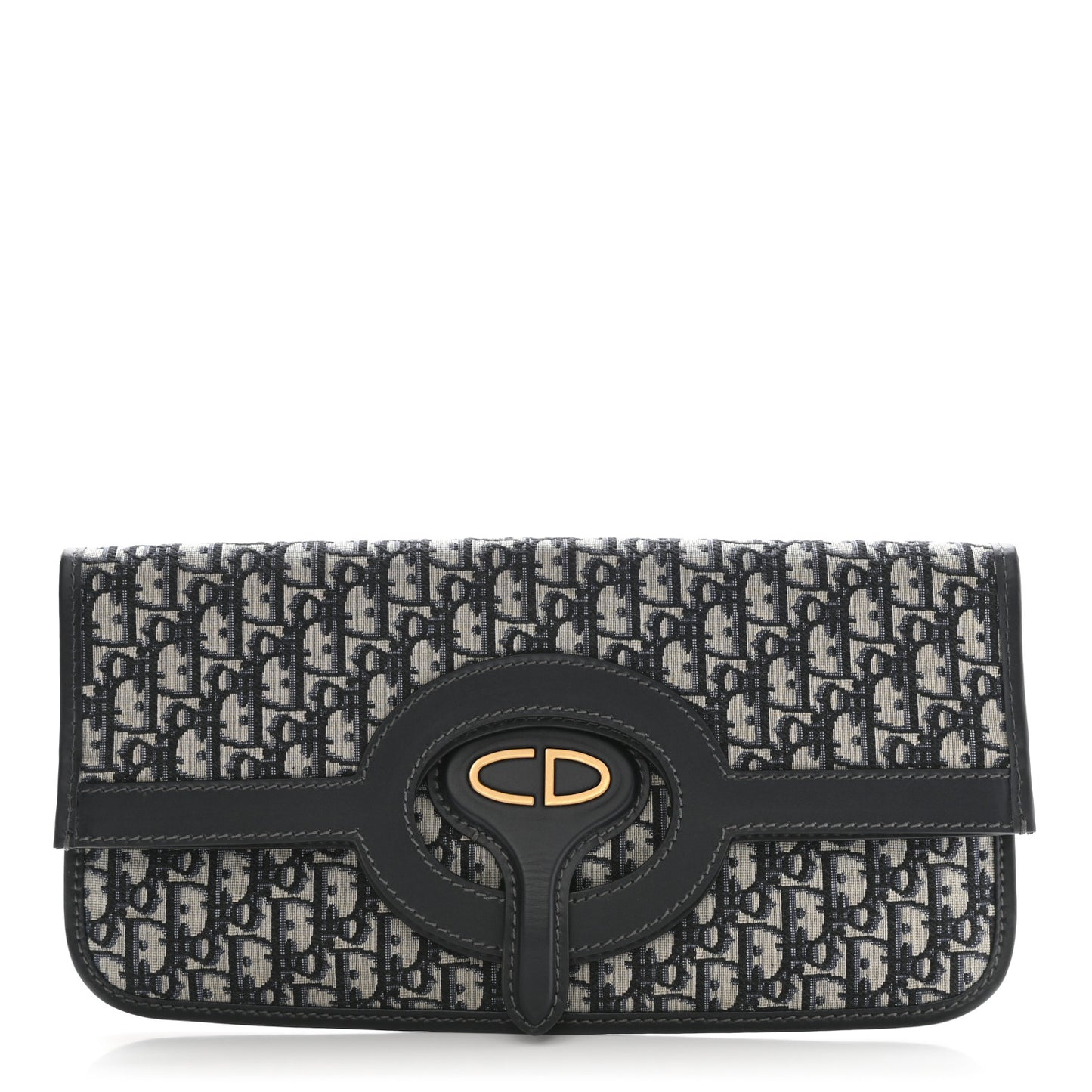 Oblique Fold Over Clutch Blue