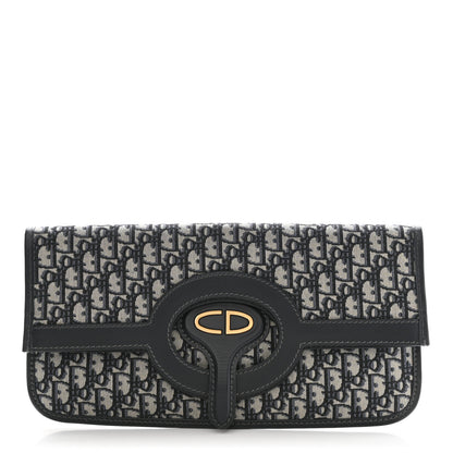 Christian Dior Oblique Fold Over Clutch Blue 1 of 8