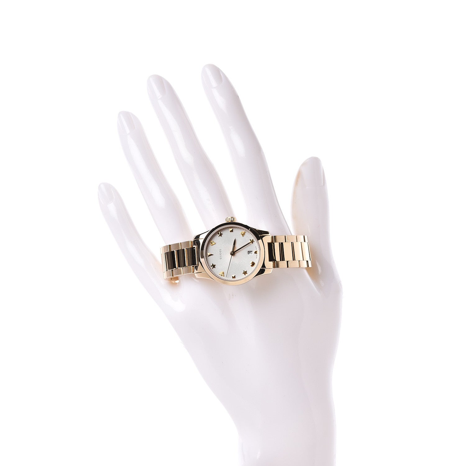 Gucci Stainless Steel 27mm G-Timeless Charm Quartz Watch Gold 2 of 6