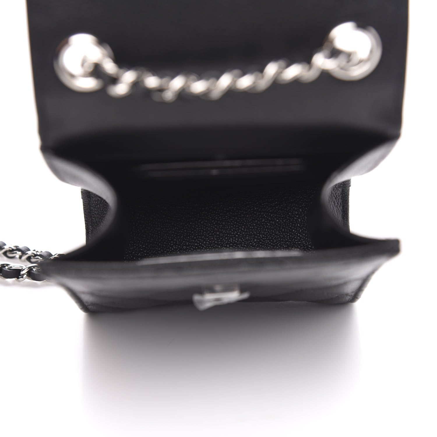 Chanel Grained Calfskin Quilted CC Box Clutch With Chain Black 5 of 12