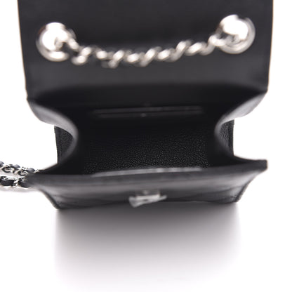 Chanel Grained Calfskin Quilted CC Box Clutch With Chain Black 5 of 12