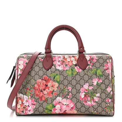 Gucci GG Supreme Monogram Blooms Medium Boston Beige Multicolor Dry Rose 1 of 10