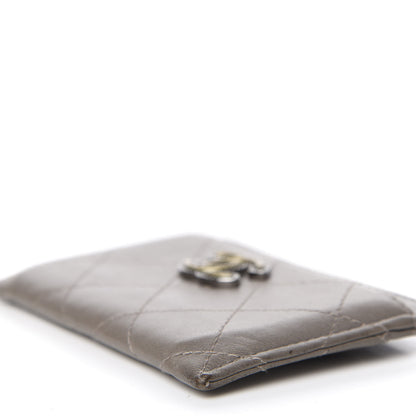 Chanel Lambskin Quilted CC Card Holder Dark Grey 10 of 13