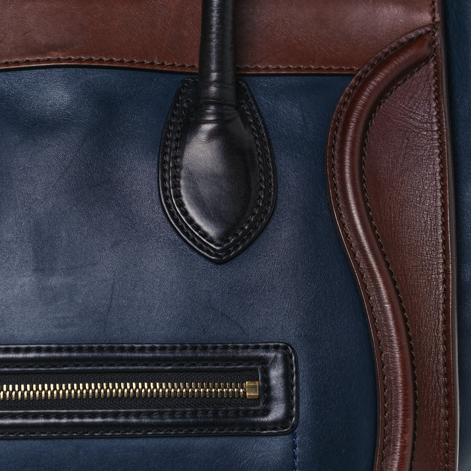 Celine Smooth Calfskin Mini Tri-Color Luggage Navy 14 of 16