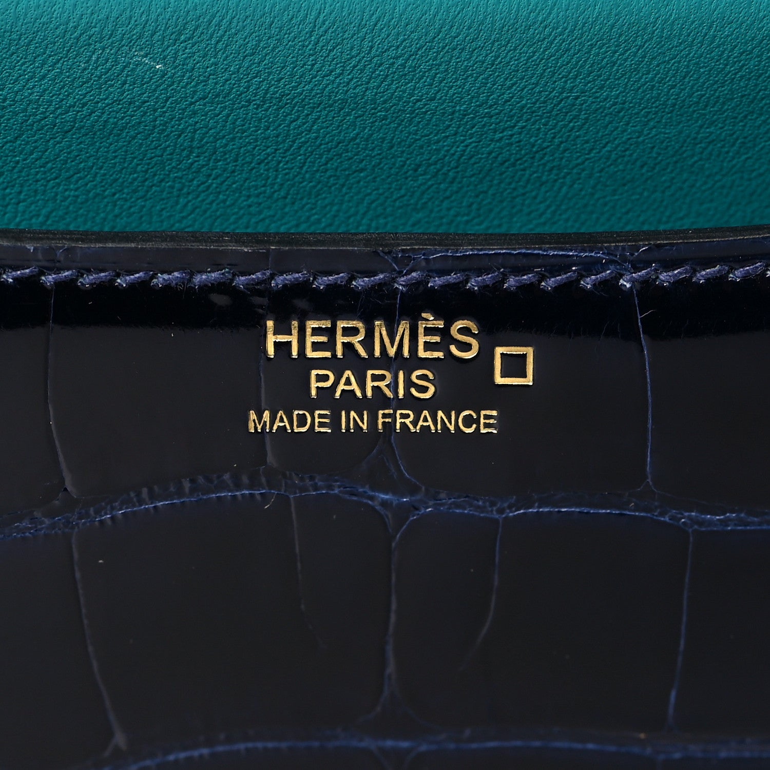Hermes Shiny Alligator Verso Constance 24 Blue Saphire Bleu Paon 6 of 10