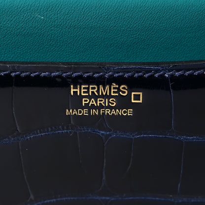 Hermes Shiny Alligator Verso Constance 24 Blue Saphire Bleu Paon 6 of 10