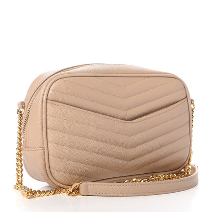 Saint Laurent Grain De Poudre Matelasse Monogram Mini Lou Camera Bag Dark Latte 3 of 12