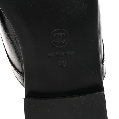 Chanel Shiny Crumpled Lambskin CC Mules 40 Black 7 of 9