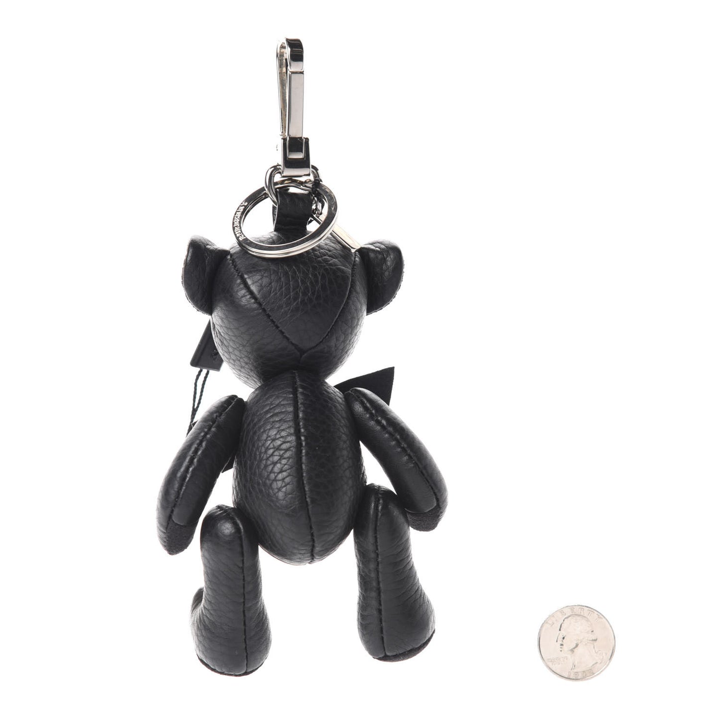 Grained Calfskin Thomas Bear Bag Charm Black