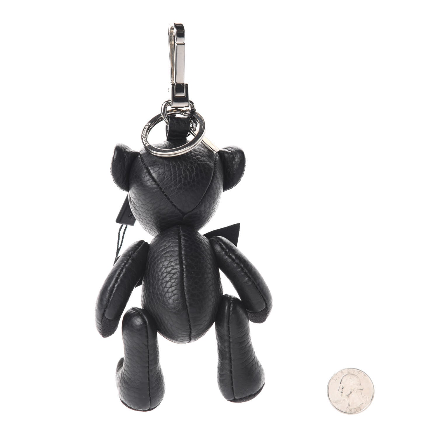 Burberry Grained Calfskin Thomas Bear Bag Charm Black 2 of 3