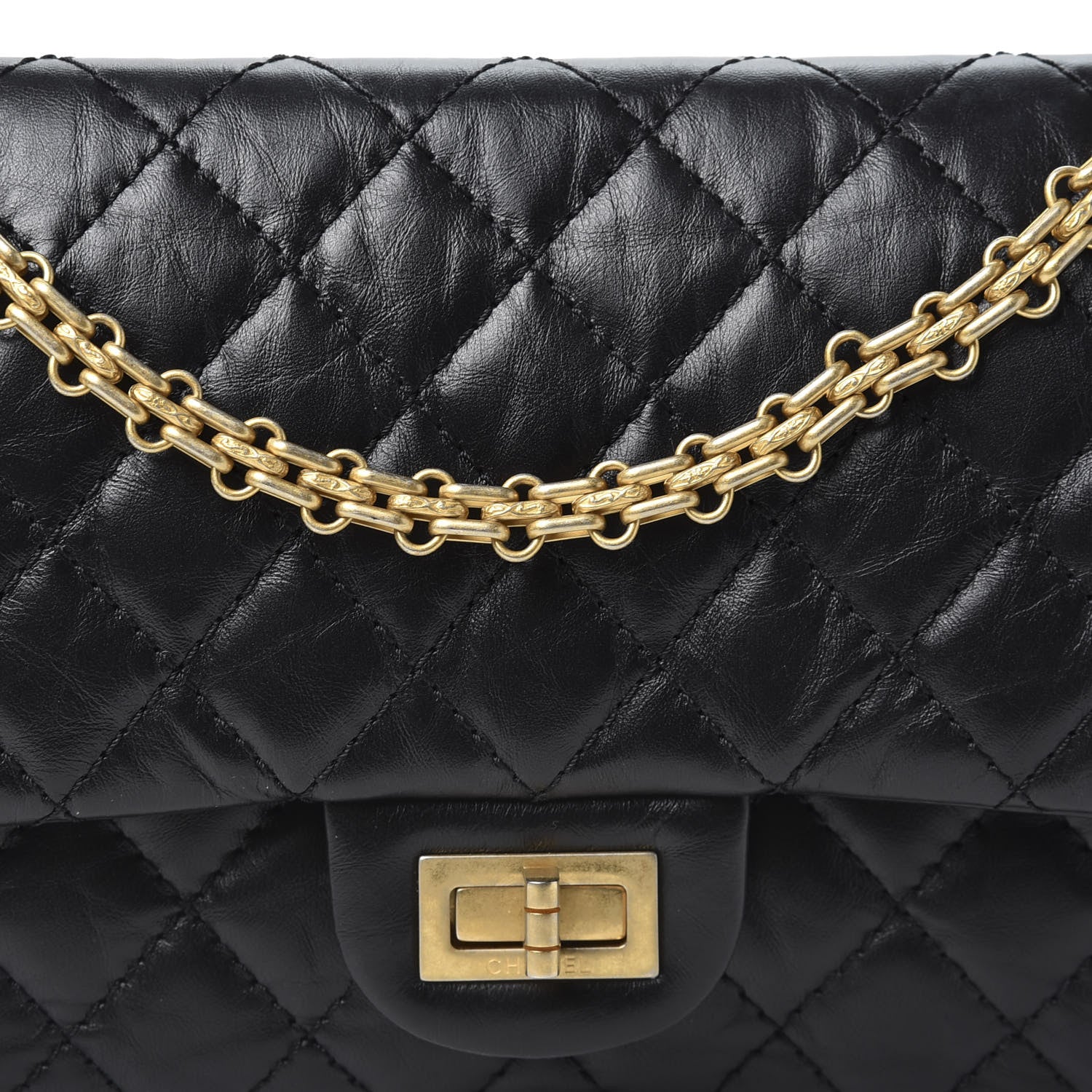 Chanel Aged Calfskin Quilted 2.55 Reissue 225 Flap Black 9 of 9
