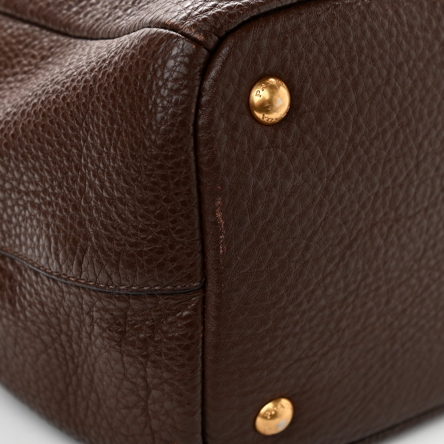 Vitello Daino Double Pocket Shoulder Bag Bruciato