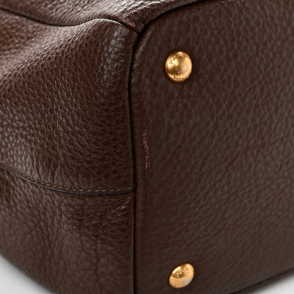 Prada Vitello Daino Double Pocket Shoulder Bag Bruciato 13 of 17