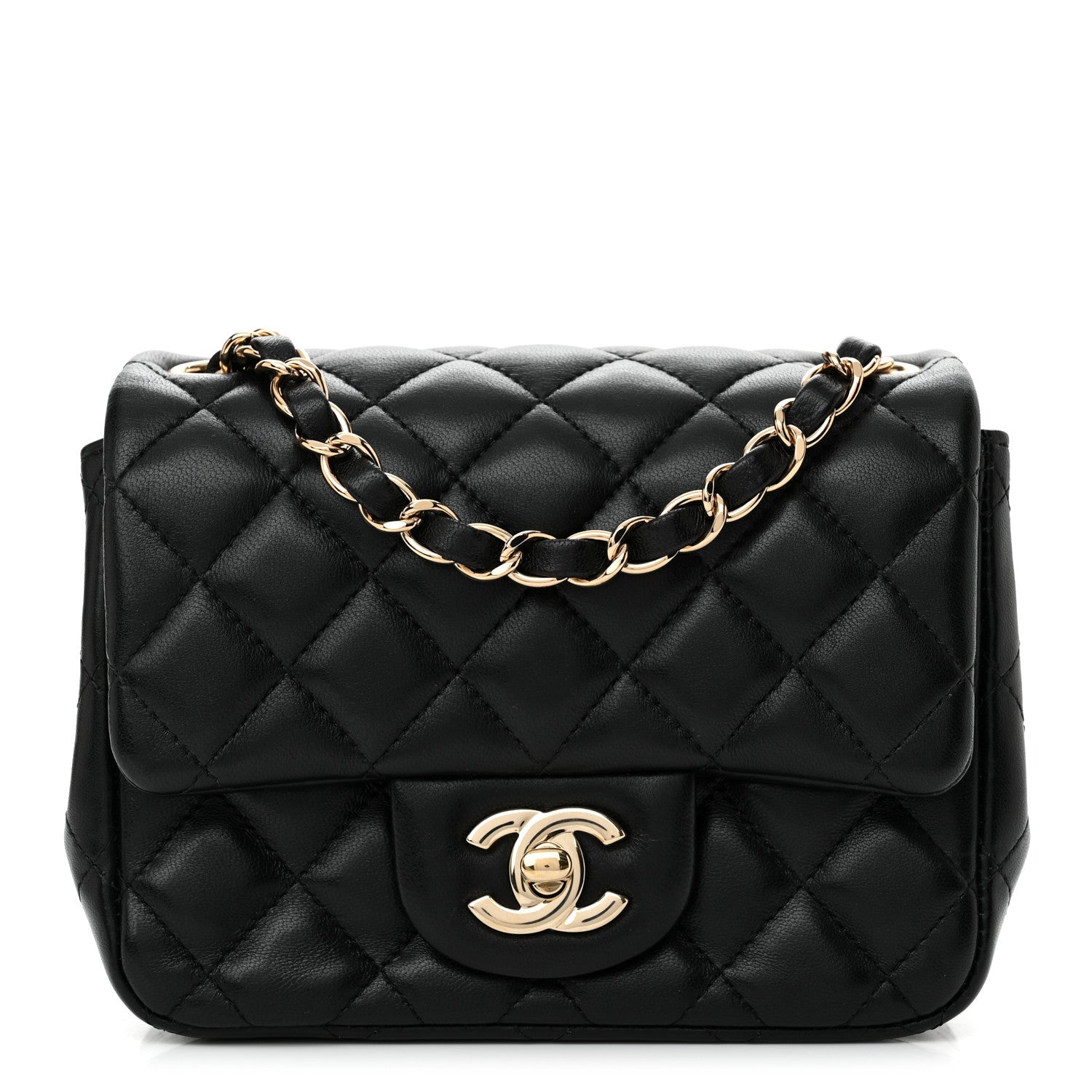 Chanel Lambskin Quilted Mini Square Flap Black 1 of 11