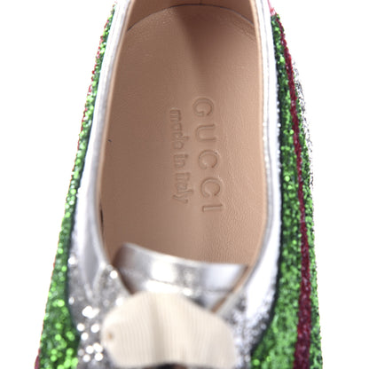 Gucci Glitter Fabric Web Mens Falacer Sneakers 9 Silver 9 of 11