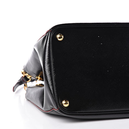 Prada Saffiano Vernice Double Zip Tote Black 9 of 15