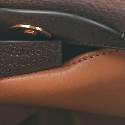 Gucci Monogram Jumbo GG Textured Dollar Calfskin Small Diana Tote Bag Camel Ebony New Acero 7 of 10