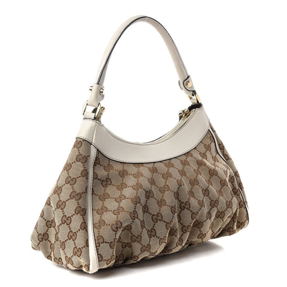 Gucci Monogram Medium D Gold Ring Hobo White 3 of 11