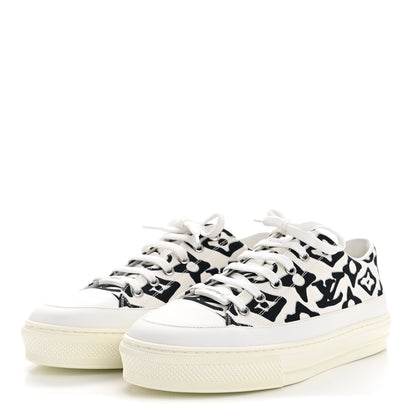 Louis Vuitton X UF Calfskin Tufted Monogram Stellar Sneakers 38 White Black 4 of 9