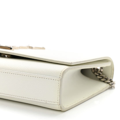 Saint Laurent Grain De Poudre Small Monogram Kate Satchel Icy White 8 of 10