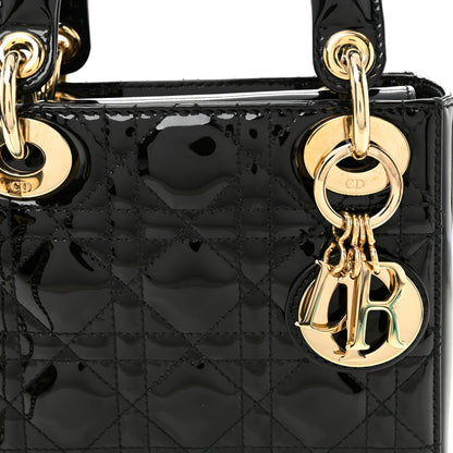 Christian Dior Patent Cannage Mini Lady Dior Black 8 of 10