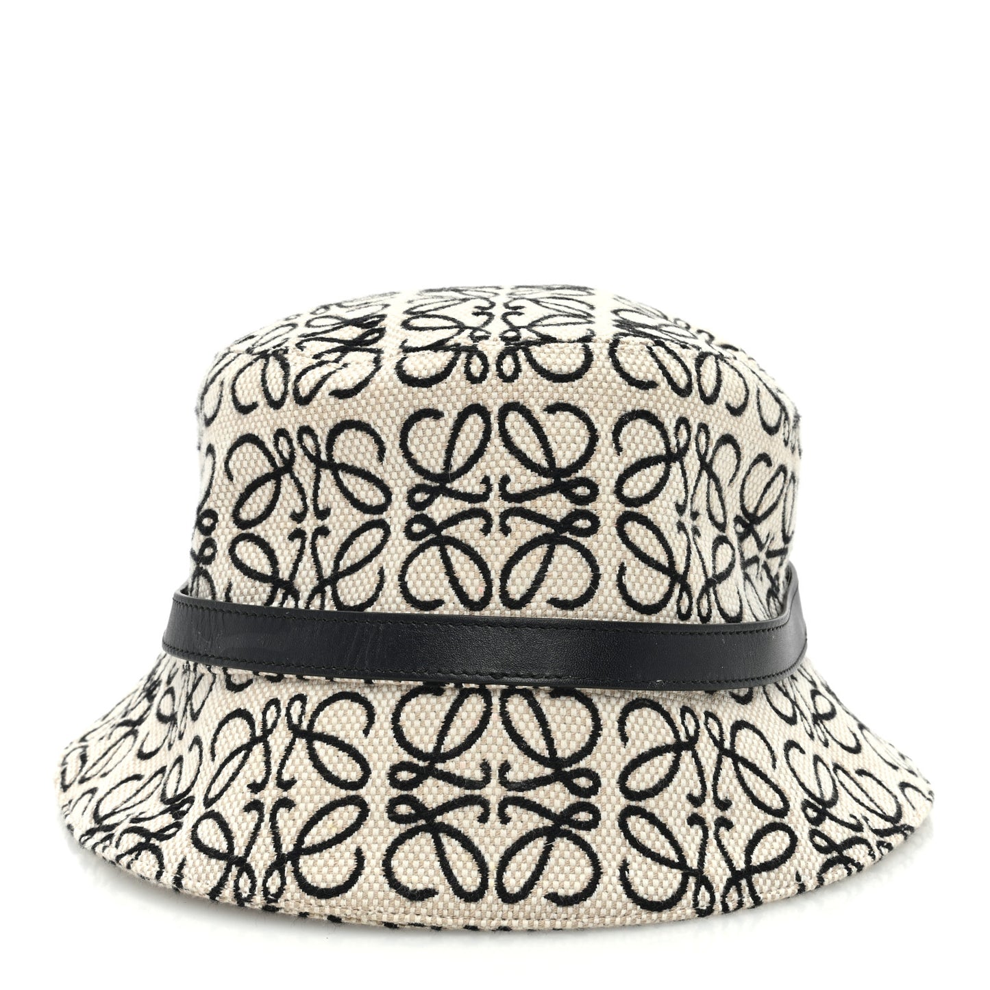 Jacquard Allover Anagram Bucket Hat Ecru 57 Black