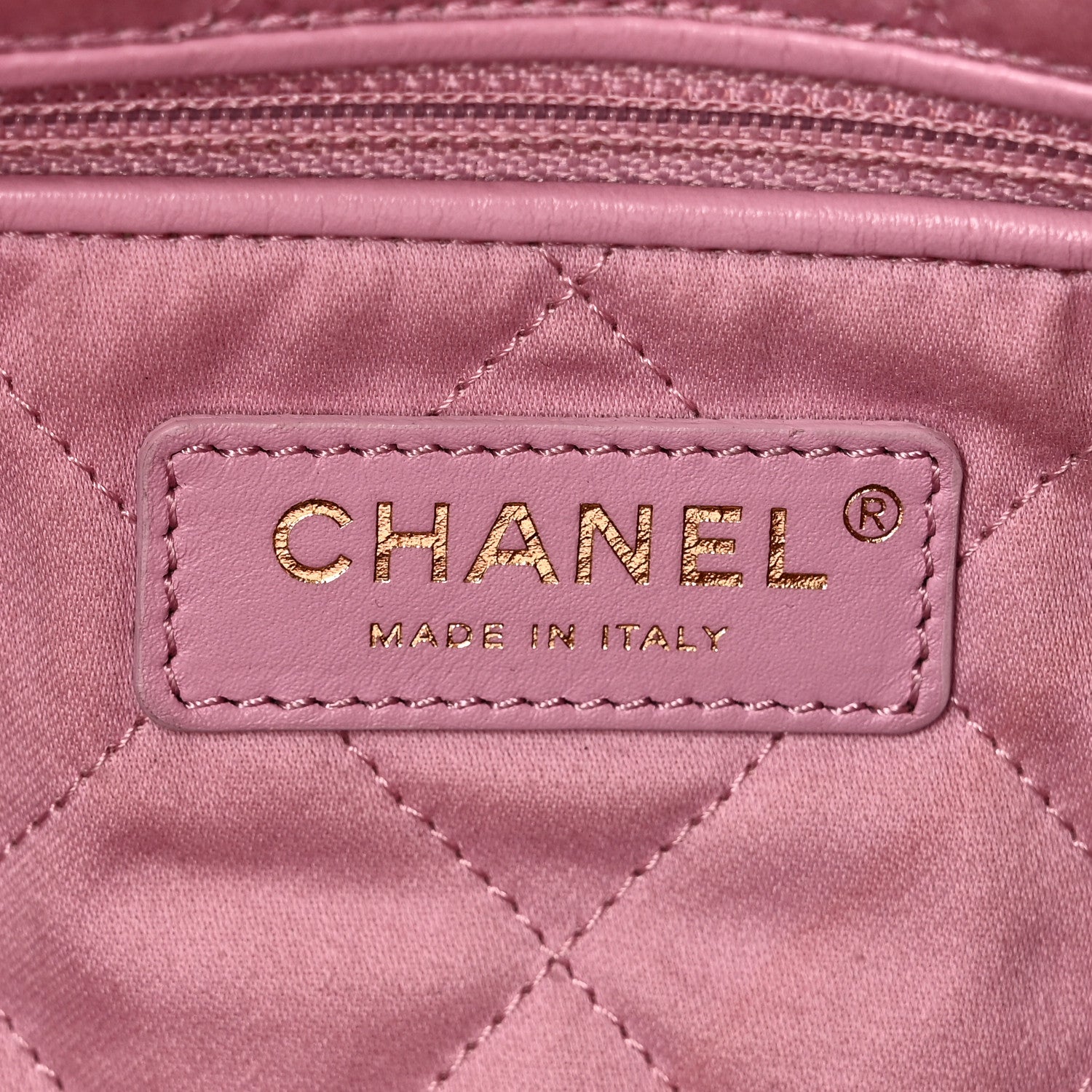 Chanel Shiny Calfskin Quilted Chanel 22 Drawstring Bag Pink 7 of 11