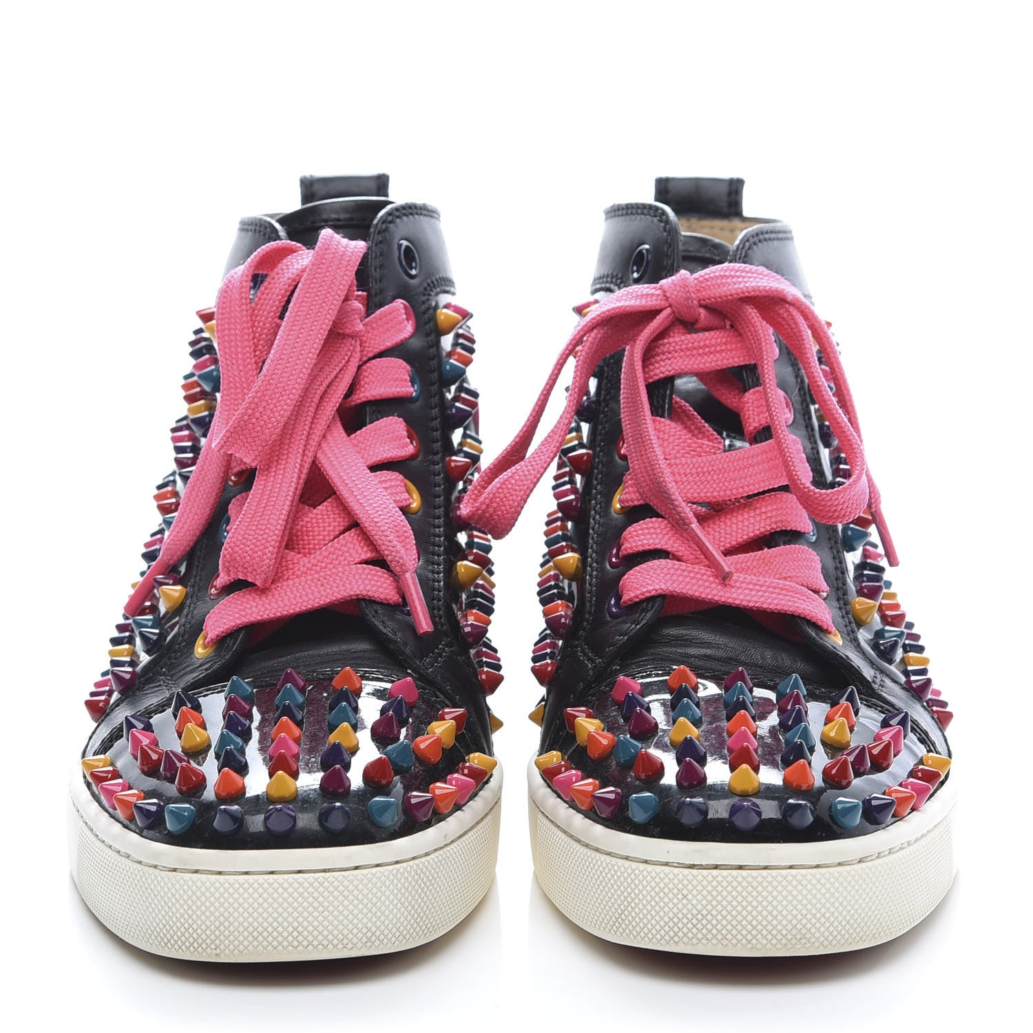 Christian Louboutin Calfskin Spike Louis Flat Sneakers 38 Black Multi 2 of 10