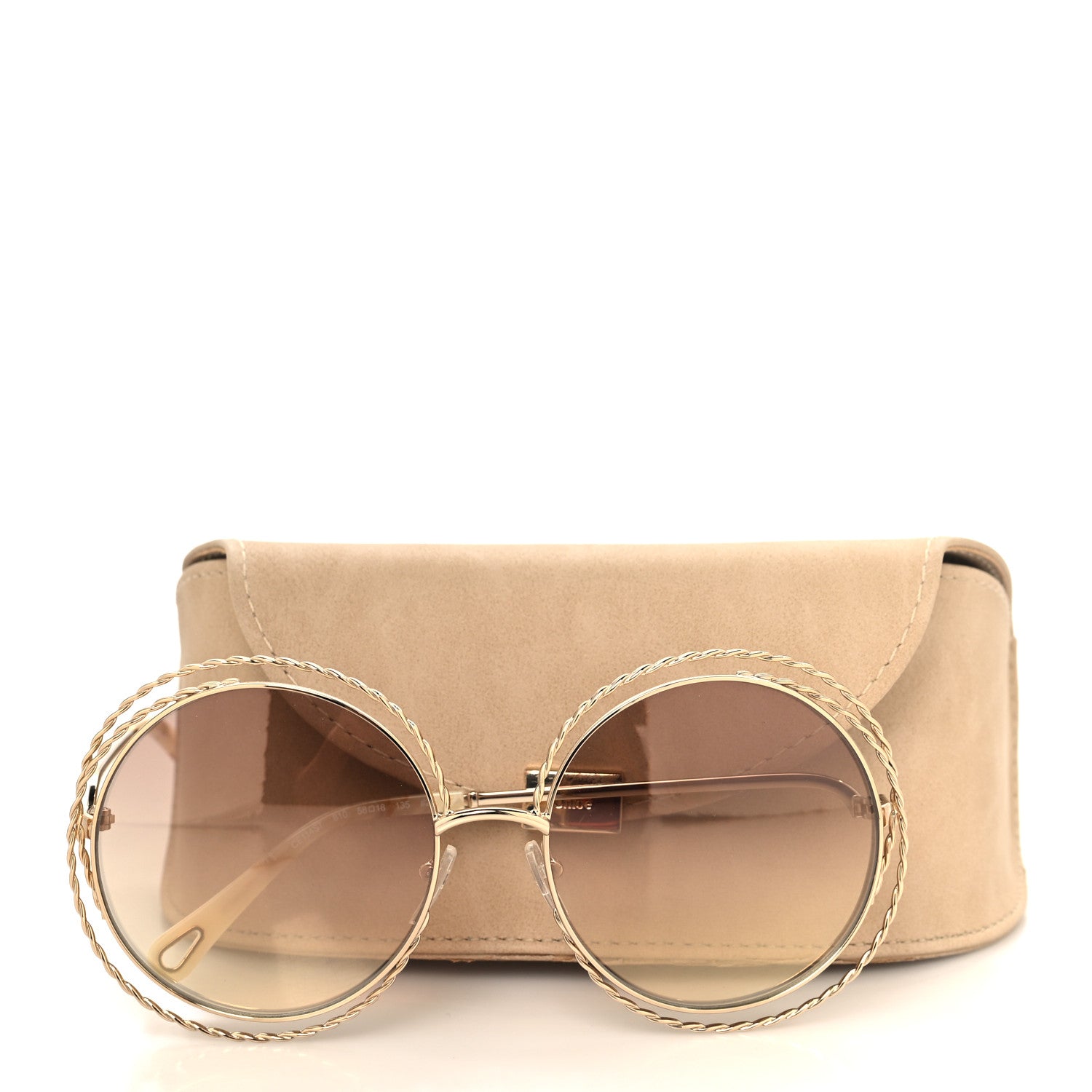 Chloe Metal Carlina Oversize Round Sunglasses CE114ST Gold 7 of 7